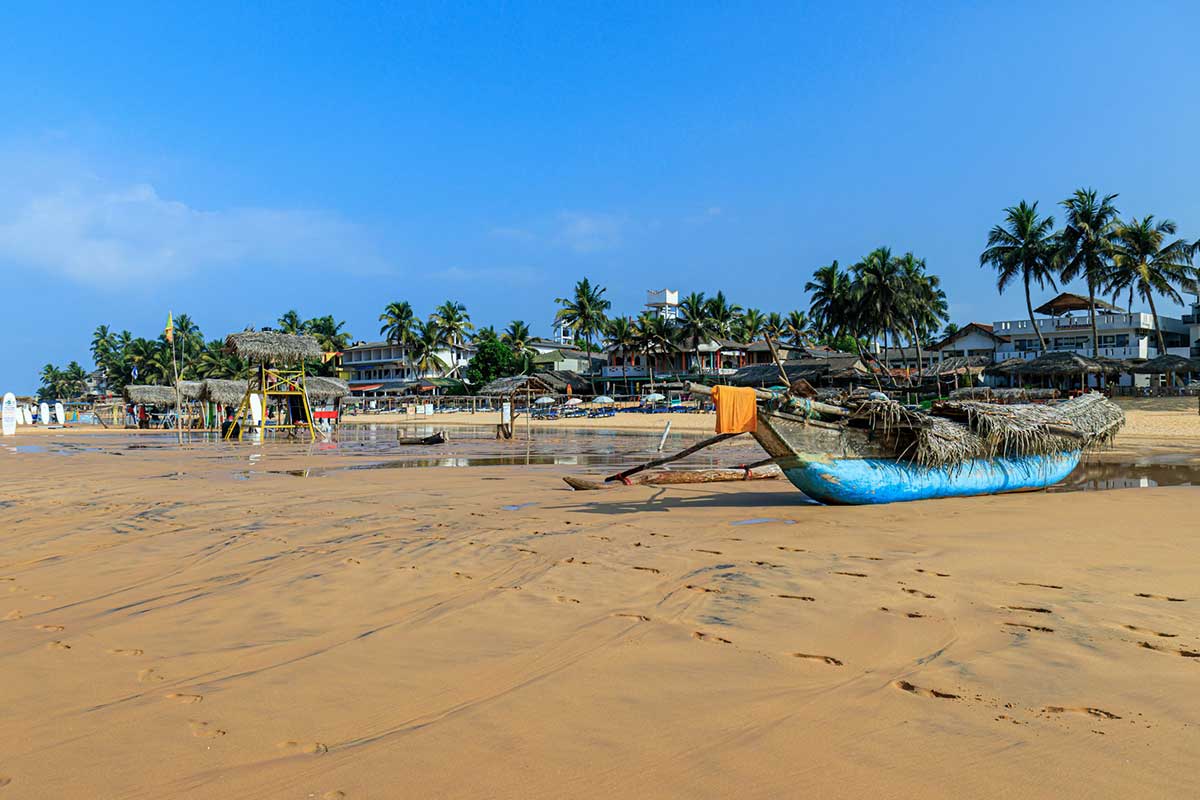 Outrigger fishing boats on the south western coast near Aavya Cove Villas